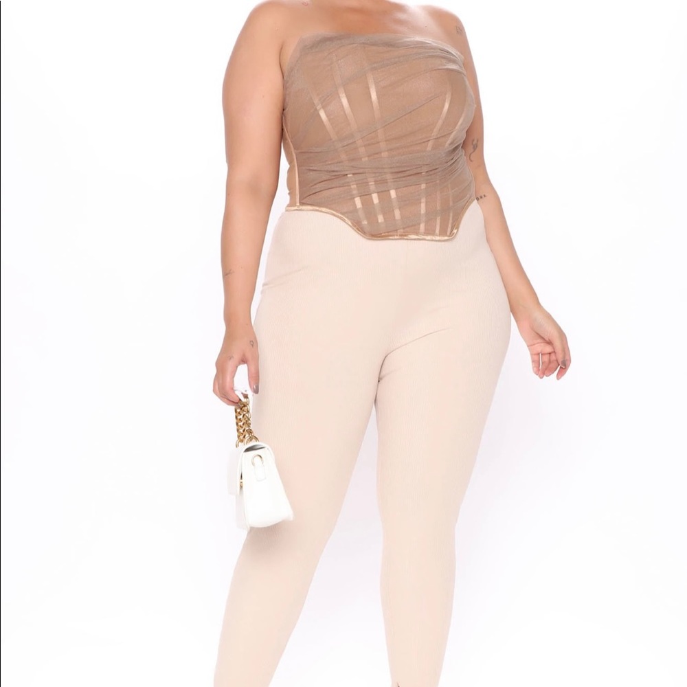 Tight and right high rise pants Taupe